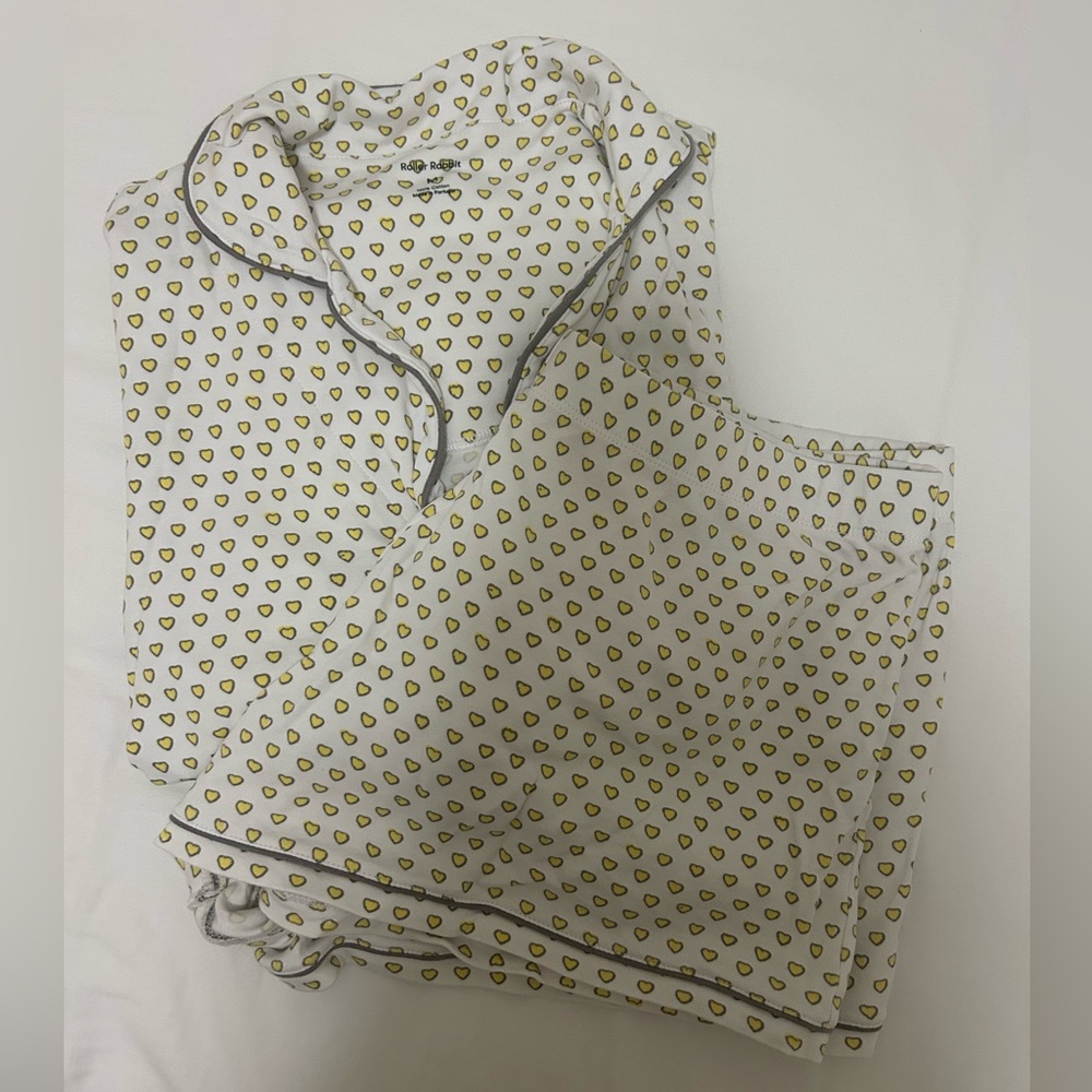 Roller Rabbit Yellow Hearts Short Pj Set